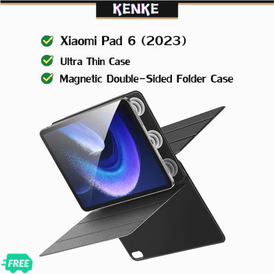 เคส Xiaomi Pad KENKE เหมาะสำหรับเคส Xiaomi Pad 6 คลิปแม่เหล็กดูดสองด้าน 2023 เคส Xiaomi Pad 6 case ใหม่พร้อมหัวเข็มขัดบางเฉียบป้องกันการโค้งงอเคสไร้ขอบ