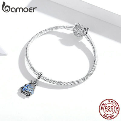 bamoer 925 sterling silver Flower Basket Metal Charm fit Original Silver Bracelet girls DIY Jewelry make silver beads SCC1717