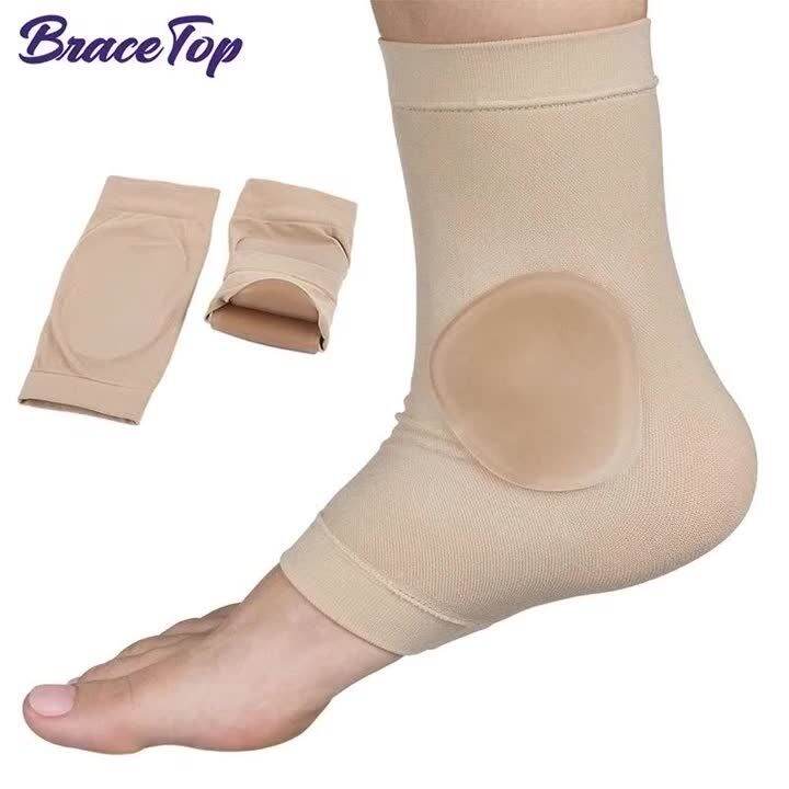 1คู่ Achilles Heel Sleeve, Premium Padded Compression Gel Socks For