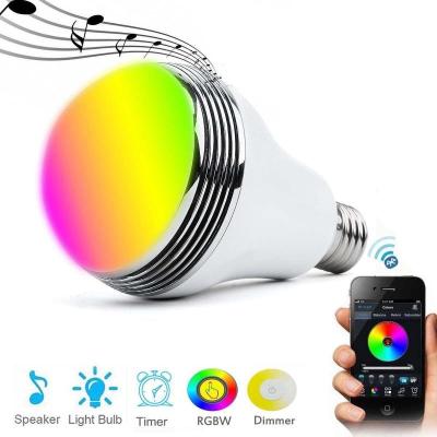 Smart LED Light Bulb Colour Changing E27 LED Bluetooth Music Lamp Wireless Bluetooth 4.0 Speaker Control RGB Colour Speaker Time