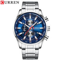 New CURREN Watch Men Quartz High-end Mens Steel Belt Watch Business Portable Simple Color Watch Waterproof Three Dial Men Watch