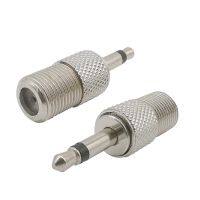 2Pcs F Type Female to 3.5mm Male Connector 3.5 mm Mono Plug to F for FM Antenna RF Coaxial Adapter