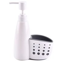 【CW】 Dispenser Hand Sanitizer Bottling 2 In 1 Supplies Storage Bottle Rack Cleaning Sponge Drainboard Holder