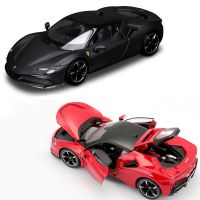 Bburago 1:24 Black/Red NEW Ferrari SF90 STRADALE Alloy Luxury Vehicle Diecast Cars Model Toy Collection Gift Die-Cast Vehicles