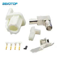 BEVOTOP HSD LVDS 4 Pin Connector Code B White Right Angle Female Jack Crimp for Dacar 535 4-Core Coaxial Cable