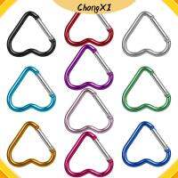 CHONGXI 3/6/9pcs 10 สี เครื่องมือตั้งแคมป์กลางแจ้ง ที่แขวนขวดน้ำ คลิปพวงกุญแจ คาราไบเนอร์อะลูมิเนียม หัวเข็มขัดรูปหัวใจ ที่เกี่ยวพวงกุญแจ