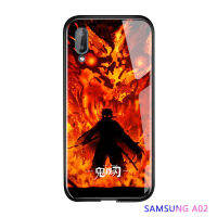 UCUCเคสมือถือ เคสโทรศัพท์ เคสSamsung Galaxy A02ปลอก Samsung Galaxy M02กันกระแทก Demon Slayer กรณีอะนิเมะผู้หญิง Kimetsu ไม่มี Yaiba Tanjirou Nezuko กระจกเทมเปอร์เคสกันกระแทกฝาครอบ