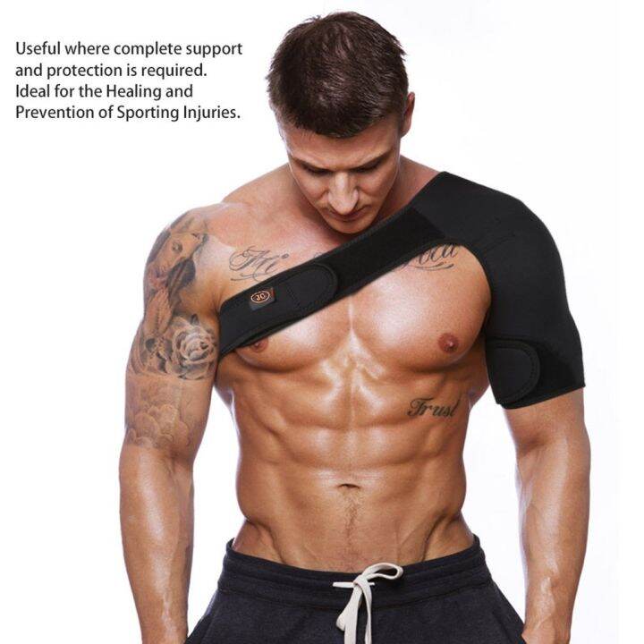 adjustable-breathable-gym-sports-care-single-shoulder-support-back-brace-guard-strap-wrap-belt-band-pads-black-bandage-men-women