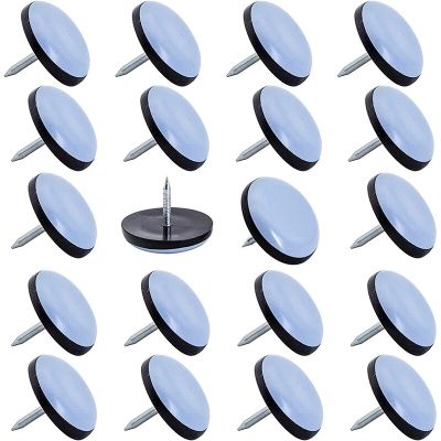 Furniture Sliders 20pcs Table Chair Feet Glide Nail Sofa Cabinet Legs Mats Floor Protectors Round Sliding Disc 19/22/25mm Furniture Protectors Replace