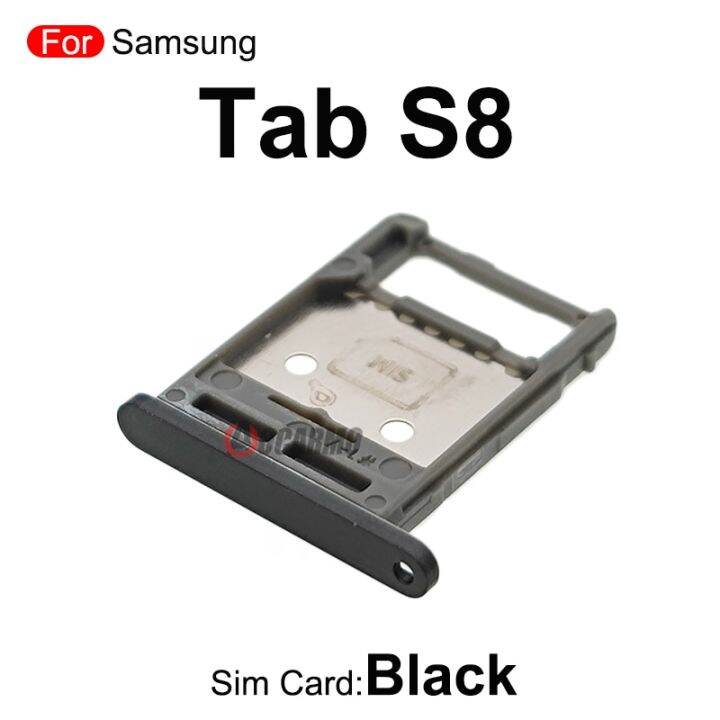 สีดำ-สีเงินสำหรับกาแลคซี่แท๊ป-s8-tabs8-sm-x700-x800-x806ซิมการ์ด-microsd-ถาดใส่ซิมอะไหล่ทดแทน