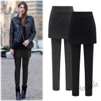 【hot sale】✸❖▬ D19 Fake Two Pieces Leggings Womens Fashion Clothes 5XL 6XL Winter Warm Fleece Leggings