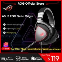 ROG Delta Origin หูฟังเกม J46 ASUS น้ำหนักเบาพร้อม USB-C ไฟ LED สำหรับชิ้น /Macs/ สมาร์ทโฟน/อุปกรณ์เล่นเกม