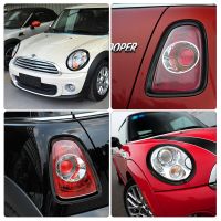 For Mini Cooper R Series R50 R52 R53 R56 R57 R58 R59 2PCS Car Headlight Head Tail Light Rear Lamps Frame Rings Cover Stickers