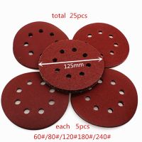 【cw】 JANPSHION 25pc 5inch Sandpaper Sanding Paper for Sander 125mm Grits 60 80 120 180 240 Tools Accessories 【hot】 !