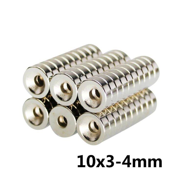 10ชิ้น-แม่เหล็ก-10x3รู4มิล-กลมแบน-มีรู-magnet-neodymium-10x3รู4mm-แม่เหล็กแรงสูง-10-3รู4mm-แรงดูดสูง-ชุบนิเกิล-10-3รู4มิล