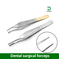 คีม Intra-Oral Tissue Forceps Stainless Steel Gold Handle Forceps With Toothed Straight Elbows Long And Short