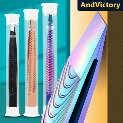 1Pcs Eyebrow Tweezer Colorful Hair Beauty Fine Hairs Puller Stainless Steel Slanted Eye Brow Beard Clips Removal Makeup Tools