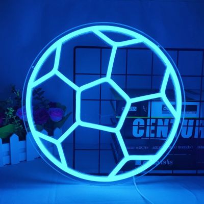 30/35 cm Soccer Neon Sign for Bedroom Soccer Neon Light for Birthday Party Home College Decor Club Kids Holiday Gifts