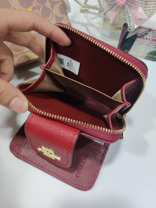 กระเป๋าสตางค์ใบเล็ก-ccสำหรับผู้หญิงแบบ-2-พับ-1-ซิปไซส์-5-นิ้วงานสวยพร้อมกล่อง