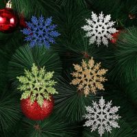 EHRHDC ปีใหม่ 6 ชิ้น เทศกาล อุปกรณ์คริสต์มาส เกล็ดหิมะ การตกแต่งบ้าน เครื่องประดับหล่น สำหรับต้นคริสต์มาส ของตกแต่งวันคริสต์มาส ตกแต่งต้นคริสต์มาส เกล็ดหิมะแขวน อุปกรณ์ปาร์ตี้