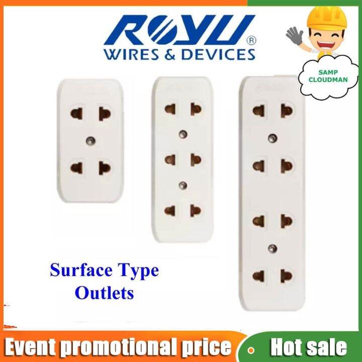 Royu Surface Type Universal Convenience Outlet Duplex Triplex Quadruplx 2 3 4 Gang Extension