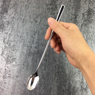 Long Handled 304 Stainless Steel Coffee Spoon Ice Cream Dessert Tea Stirring Spoon For Picnic Kitchen Accessories Bar Tools