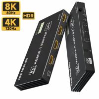 HDMI อุปกรณ์สลับสัญญาณ2.1-รองรับ3 In1ออกอัลตร้า48Gbps 3พอร์ต8K 60Hz 4K 120Hz สลับอะแดปเตอร์ด้วยรีโมท IR สำหรับ Xbox PS5โปรเจคเตอร์