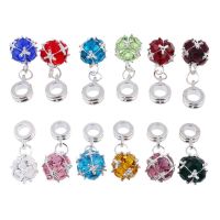 12 Mixed Dangle Beads Fit Charm Bracelet