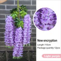 【cw】12 pieces of wisteria simulation flower wreath arches wedding home garden office corridor ceiling plant wall decoration !