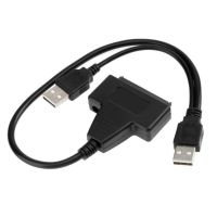 Dual USB 2.0 to SATA 7 15Pin Adapter Cable Converter for 2.5inch Hard Drive Disk USB to SATA Adapter Cable