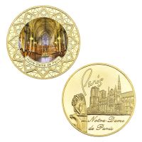 【Customer favorite】 WR Notre-Dame De Paris Gold Collectible Coins With Holder Challenge Original Medal ของที่ระลึก Gifts