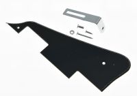 KAISH Black 1 Ply LP Guitar Pickguard Scratch Plate with Chrome Bracket Fits For Les Paul