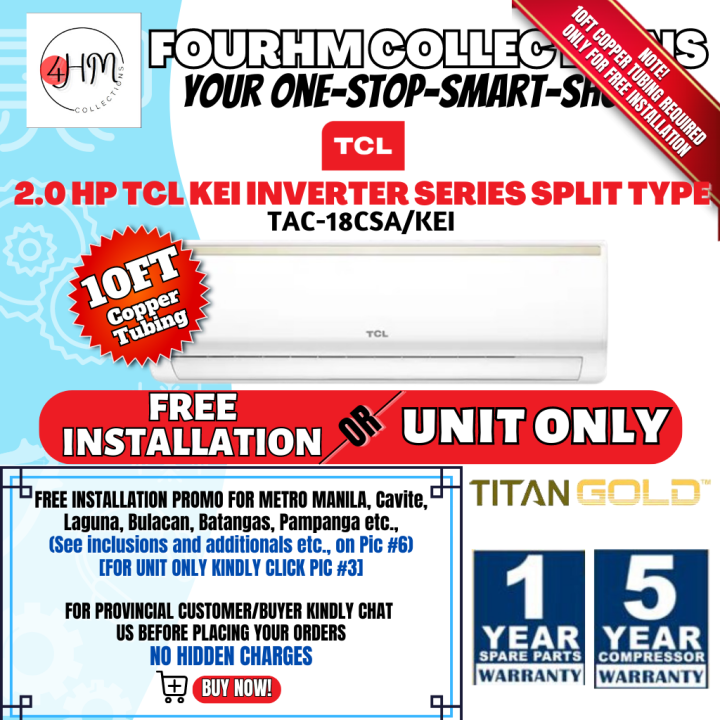 FOURHMC TCL AIRCON 2.0 HP KEISERIES SPLIT WALL MOUNTED TYPE INVERTER