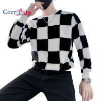 เสื้อยืดแขนยาวผู้ชาย Cozy Up Plaid Batik Slim Fit Crew Neck สบาย