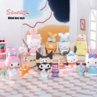 Genuine Sanrio Joint Blind Box Warm Ear Series Kulomi Hello Kitty Mini Figure Childrens Room Decoration Ornaments Couple Gift