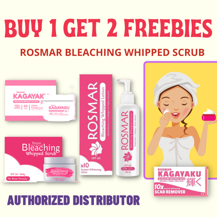Rosmar Bleaching whipped scrub (300 grams) lotion mildkit kagayaku kissable  Lazada PH