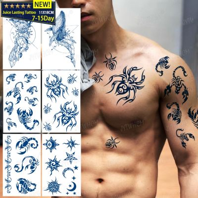 hot【DT】 Juice Lasting Semi-permanent Sticker Scorpion Chest Star Intimate Men Flash Transfer Fake Tattos