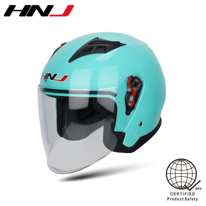 Hnj A4 008 Motorcycle Half Face Helmet Clear Visor Original Adult Open