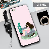 ฝามีที่ถือวงแหวนและเชือกโทรศัพท์ทำจากคลุมทั้งหมดพิมพ์ลาย Mi Note เคสสำหรับ Xiaomi นุ่มและกล่อง