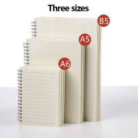 80Pcs A5/A6/B5 White Cover Notebooks Dots/Square/Ruled/Blank Student Daily Writing Planner Office School Supplies Stationery Note Books Pads