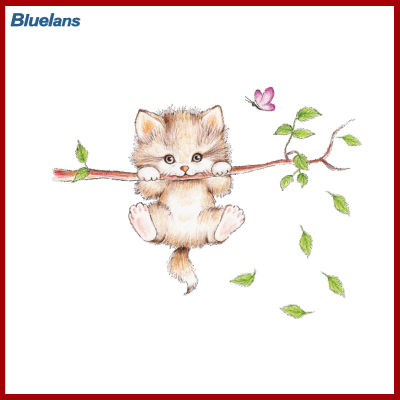 Bluelans®การ์ตูนน่ารักแมวสัตว์พีวีซีสติ๊กเกอร์ติดผนังบ้านห้องเด็กรูปลอก DIY ตกแต่ง