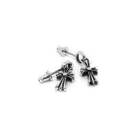 Chrome Hearts Sterling Silver 925 เครื่องประดับเงินแท้ ต่างหู Cross Baby Fat Large Drop Earring Code:CED042