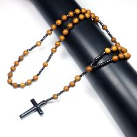 【cw】 Hematite Necklace Wood Beads Rosary Men Healing Jewelry 【hot】