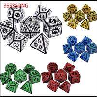 3SS3SONG D4 D6 D8 D10 สำหรับ TRPG DND 7-Die สีรุ้ง กลิตเตอร์ อุปกรณ์เสริมเกม ชุดลูกเต๋า