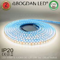 LED STRIP, K-AA2835-120-5000K DC-12V IP20 120LED/1เมตร 15W/1เมตร BOGDAN LED แอลอีดีไฟเส้น Natural White 5000K 600LED/5เมตร 75W/5เมตร ไฟริบบอนแอลอีดี