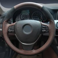 Car Steering Wheel Cover Non-Slip Black Genuine Leather For BMW F20 2012-2018 F45 2014-2018 F30 F31 F34 2013-2017 F32 F33 F36