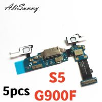 AliSunny 5Pcs สายชาร์จ Flex สำหรับ SamSung Galaxy S5 G900F Charger พอร์ต USB Dock Connector อะไหล่ซ่อม