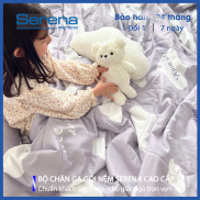 Bộ Chăn Ga Gối Nệm 5 Món Cotton Đũi Bèo Cho BÉ SERENA Cao Cấp