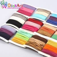 OlingArt 3x1.5mm 9M Faux Suede Cord /flat Leather Cord Rope/Line Accessory earrings Bracelet choker necklace jewelry making 2019