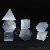 สีฟ้าสีเทาแมวตาลูกเต๋า Polyhedral พลอยรูปทรงต่างๆ D20ดิจิตอลลูกเต๋าสำหรับ D &amp; D TRPG เมจิกโต๊ะเกมเกมกระดานลูกเต๋า